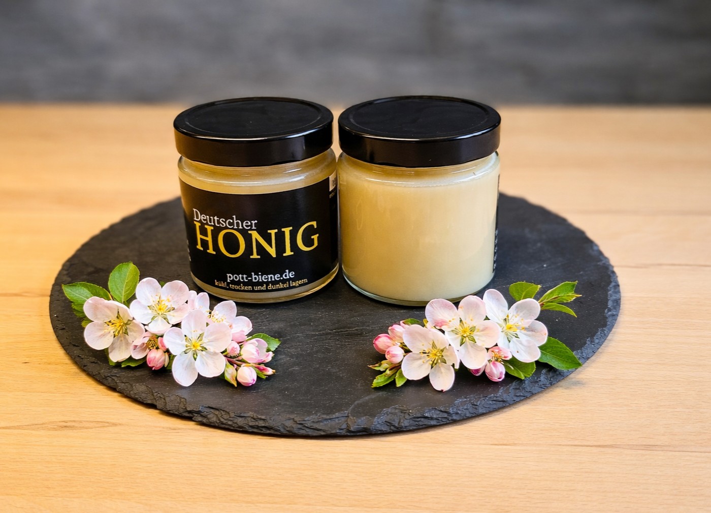 Glas Frühblüte cremig von Pott-Biene