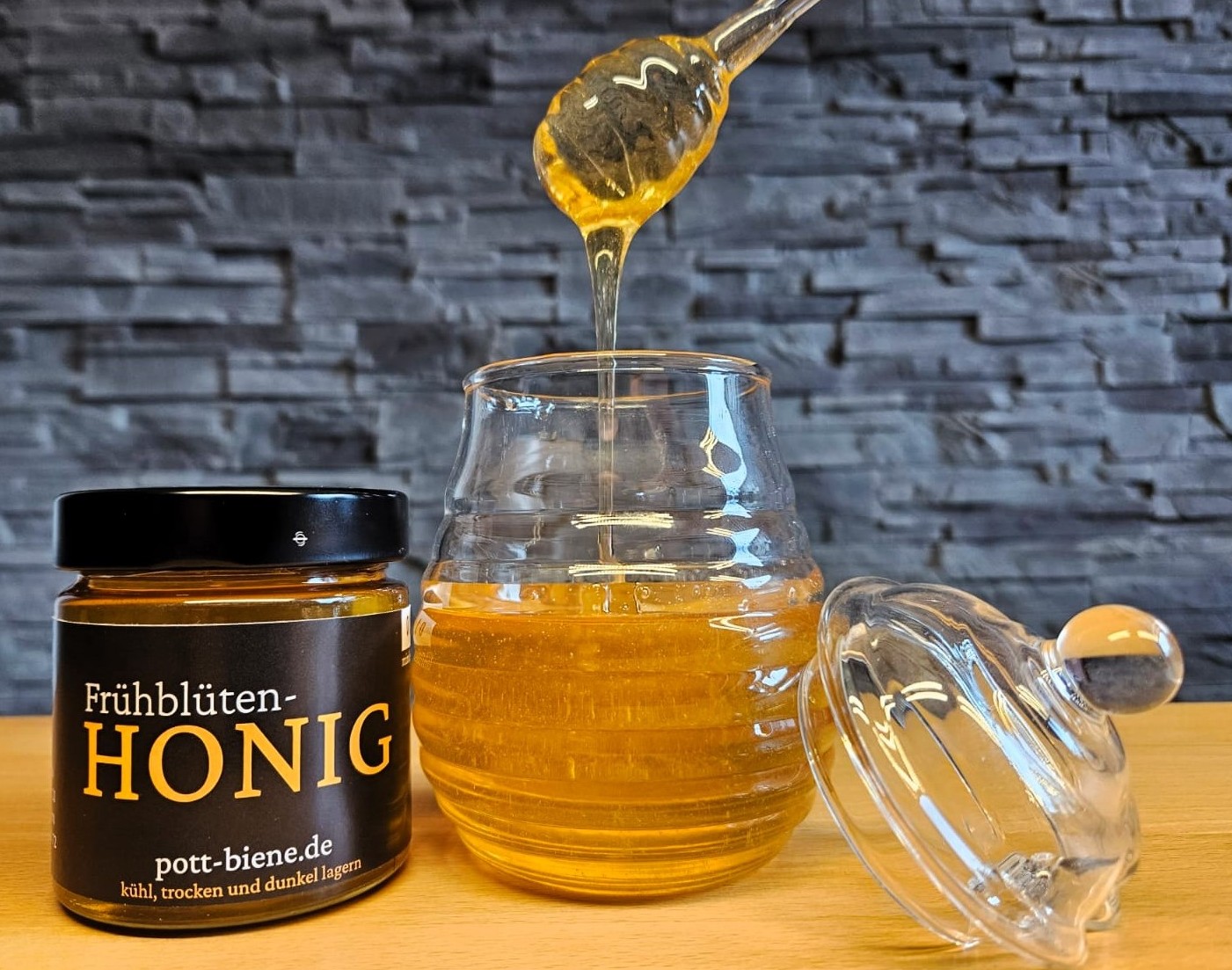 Detailansicht eines Honigetiketts