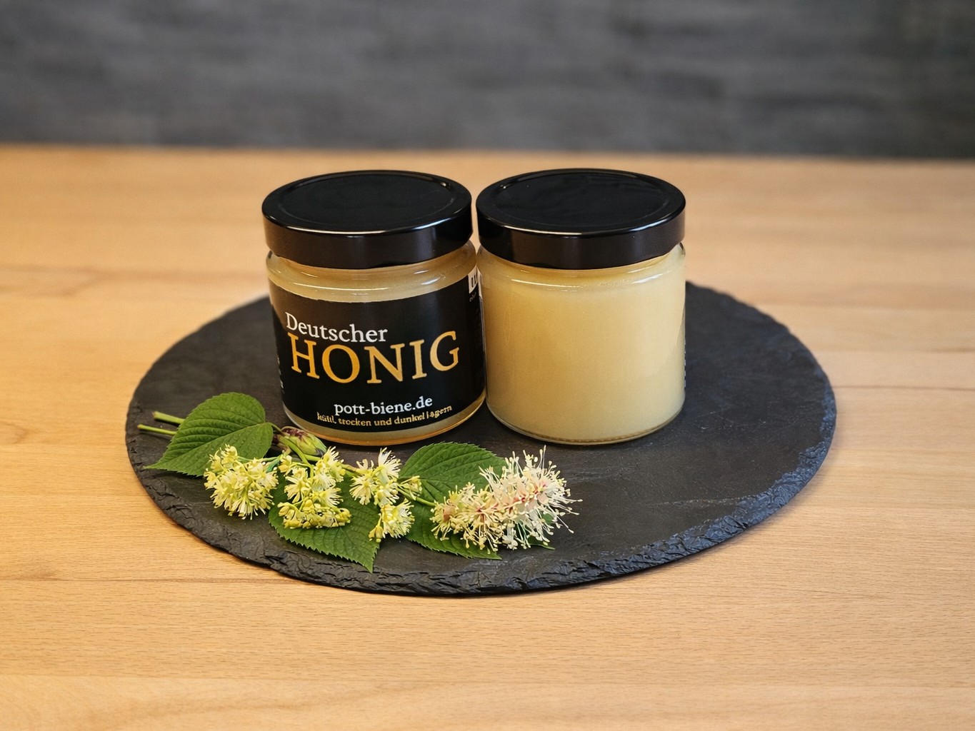 Glas Sommerblüte cremig von Pott-Biene