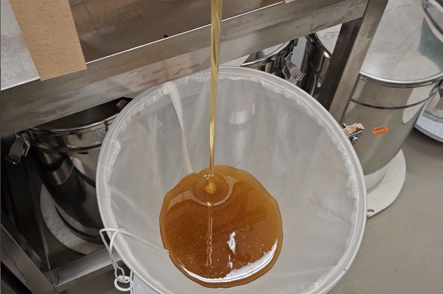 Spitzsieb fuer die Honigverarbeitung lokalen Honigs